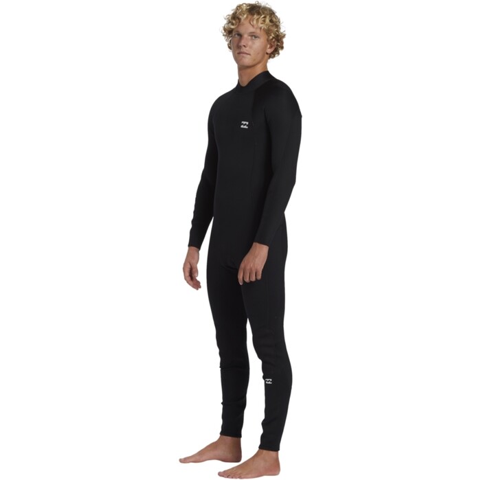 2024 Billabong Mens Foil 3/2mm Flatlock Back Zip Wetsuit ABYW100233 - Black